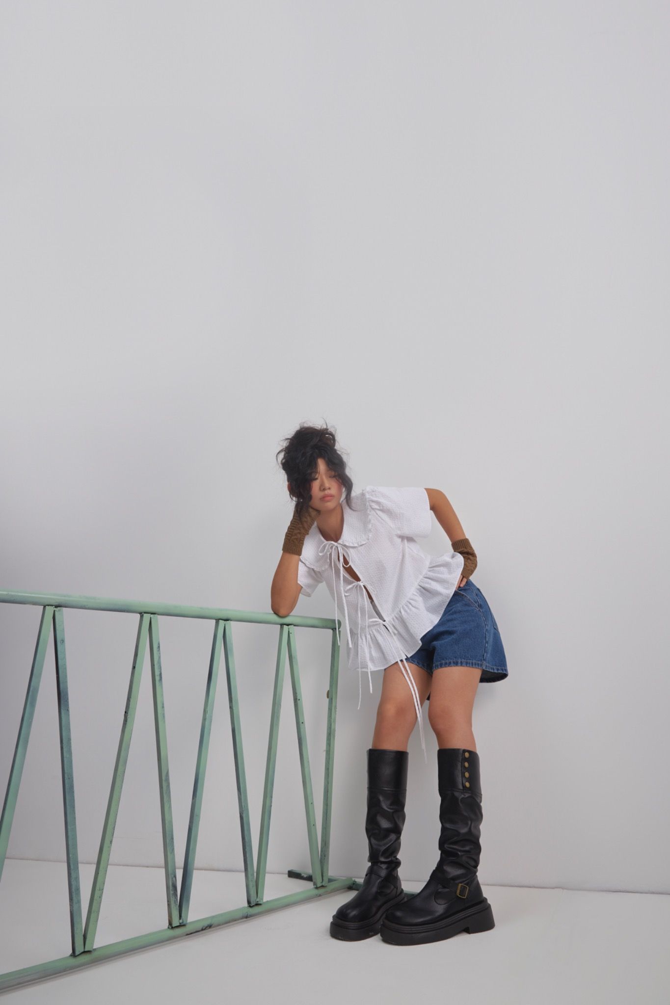 Libe White Puff Sleeve Top - Seersucker (Pre-order)