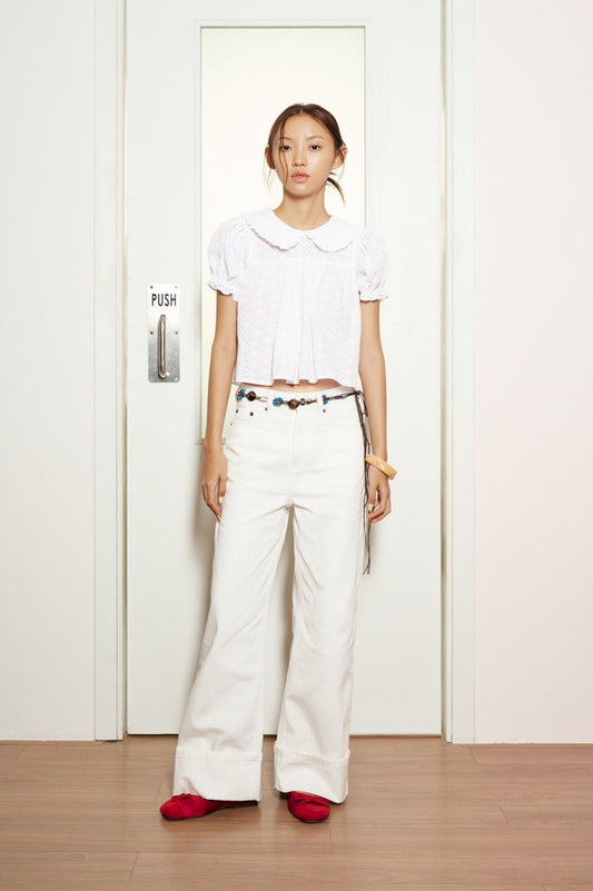 Libe White Straight Leg Jeans (Pre-order)