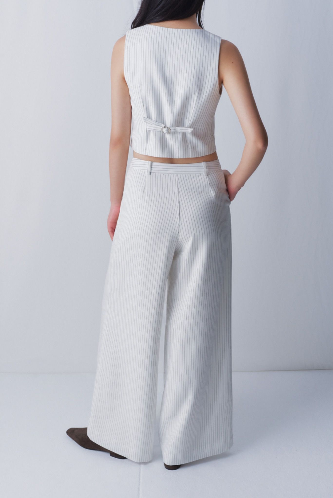 Libe White Wide Leg Trousers (Pre-order)