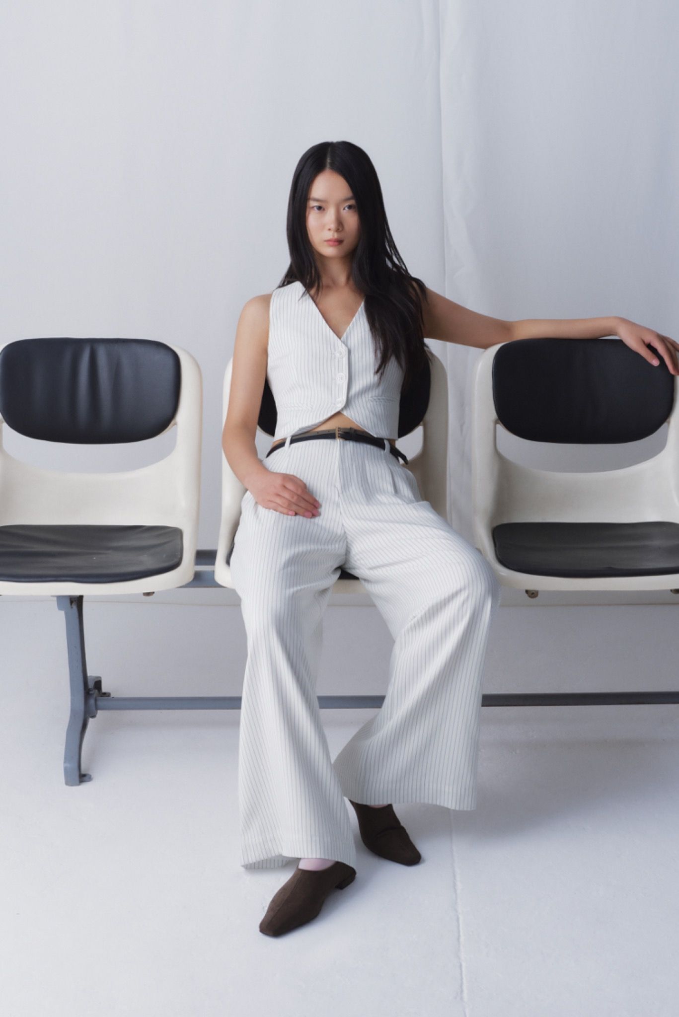 Libe White Wide Leg Trousers (Pre-order)
