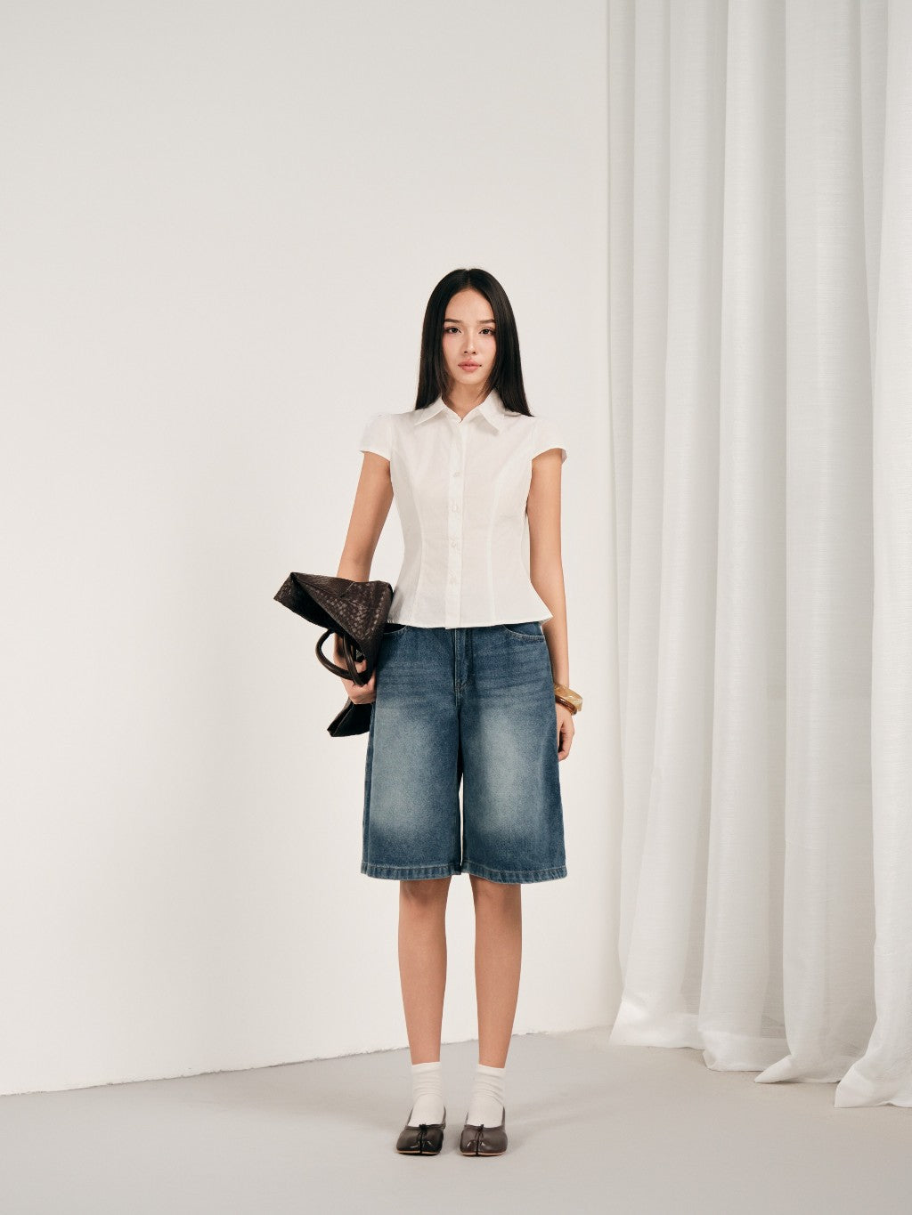 Mieufashionista Yuai Short Sleeve White Shirt