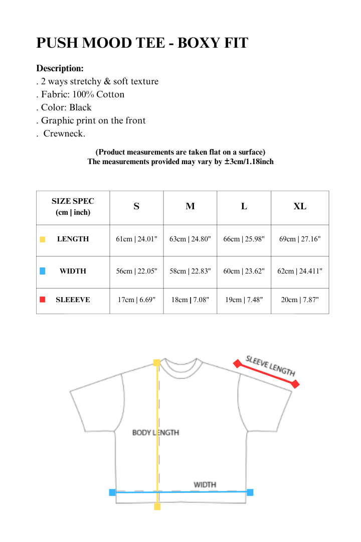 Push Push Push Mood Tee (Boxy Fit) (Pre-order)