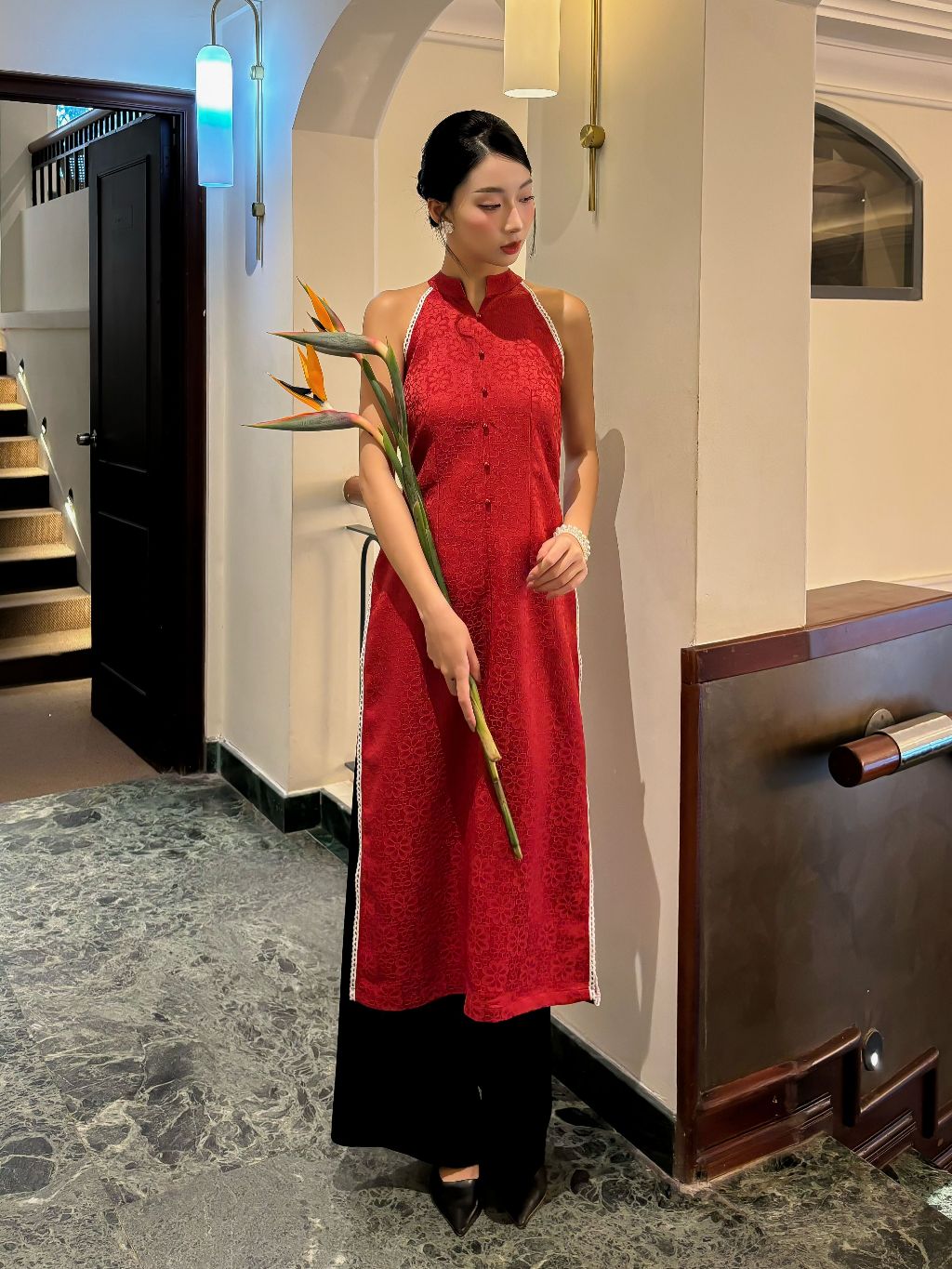 Mieufashionista Modern Halter Ao Dai Nha Van