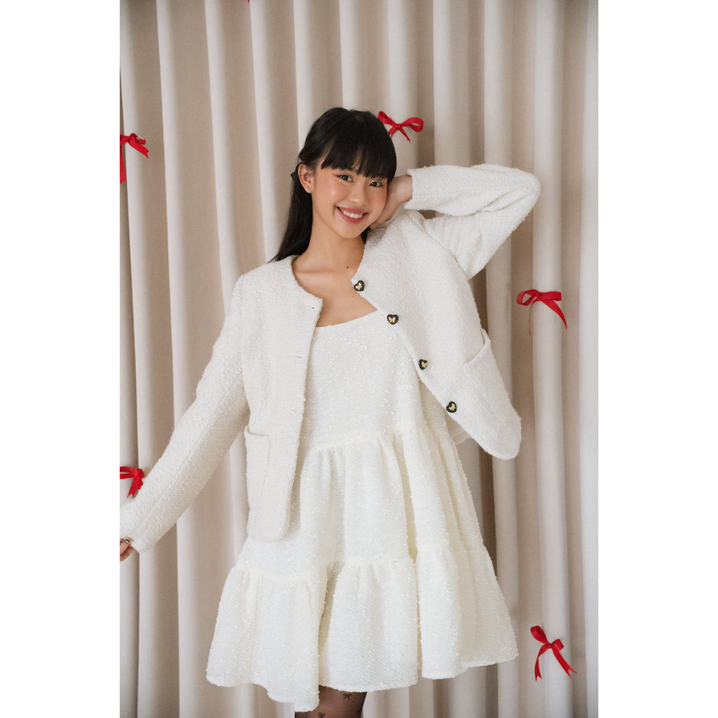 Nakedbyv Strappy Tweed Dress (Pre-order)