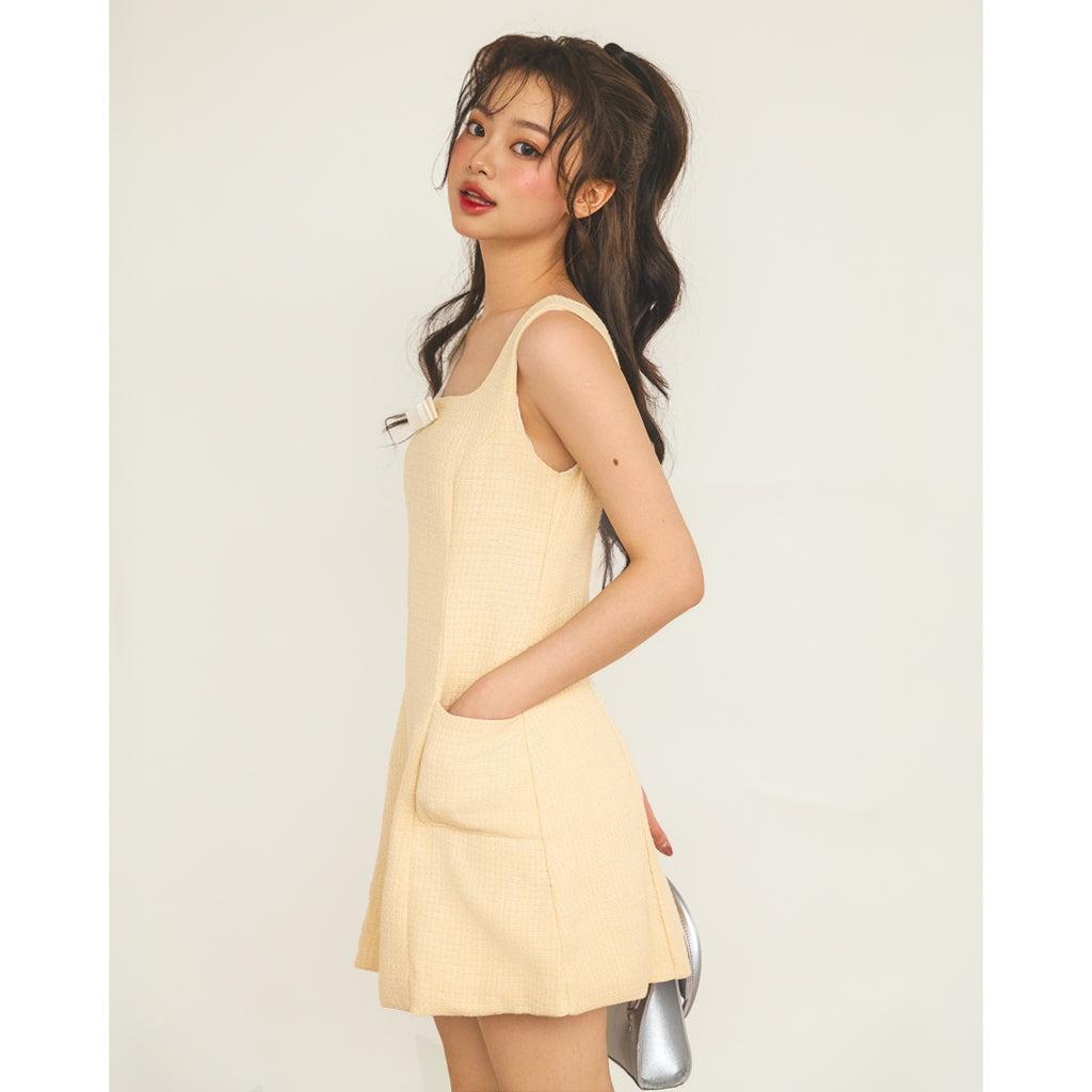 Nakedbyv Tweed Teatime Pinafore Dress (Pre-order)