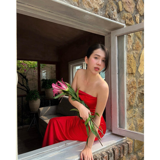 Healing Apricot Silk Dress