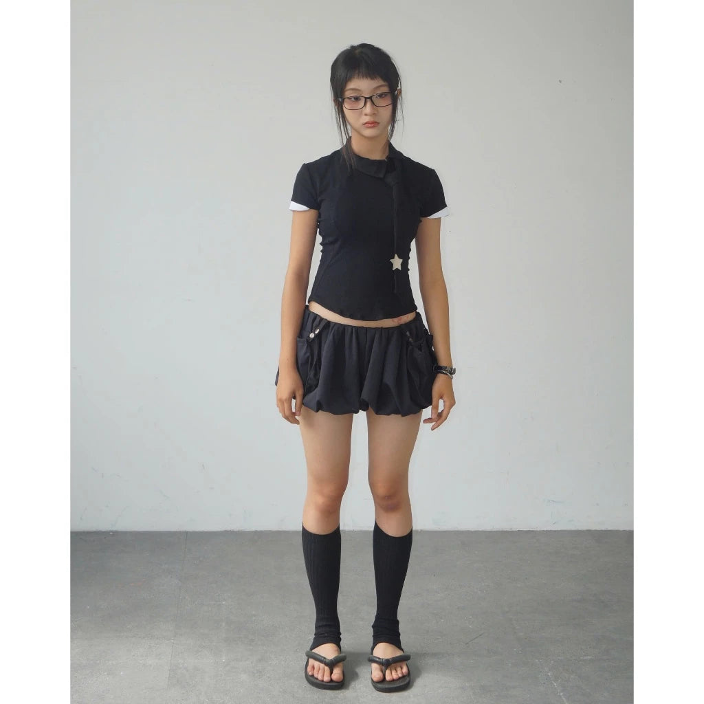 UYU.label Shugo Asymatrical Collar with Tie (Pre-order)