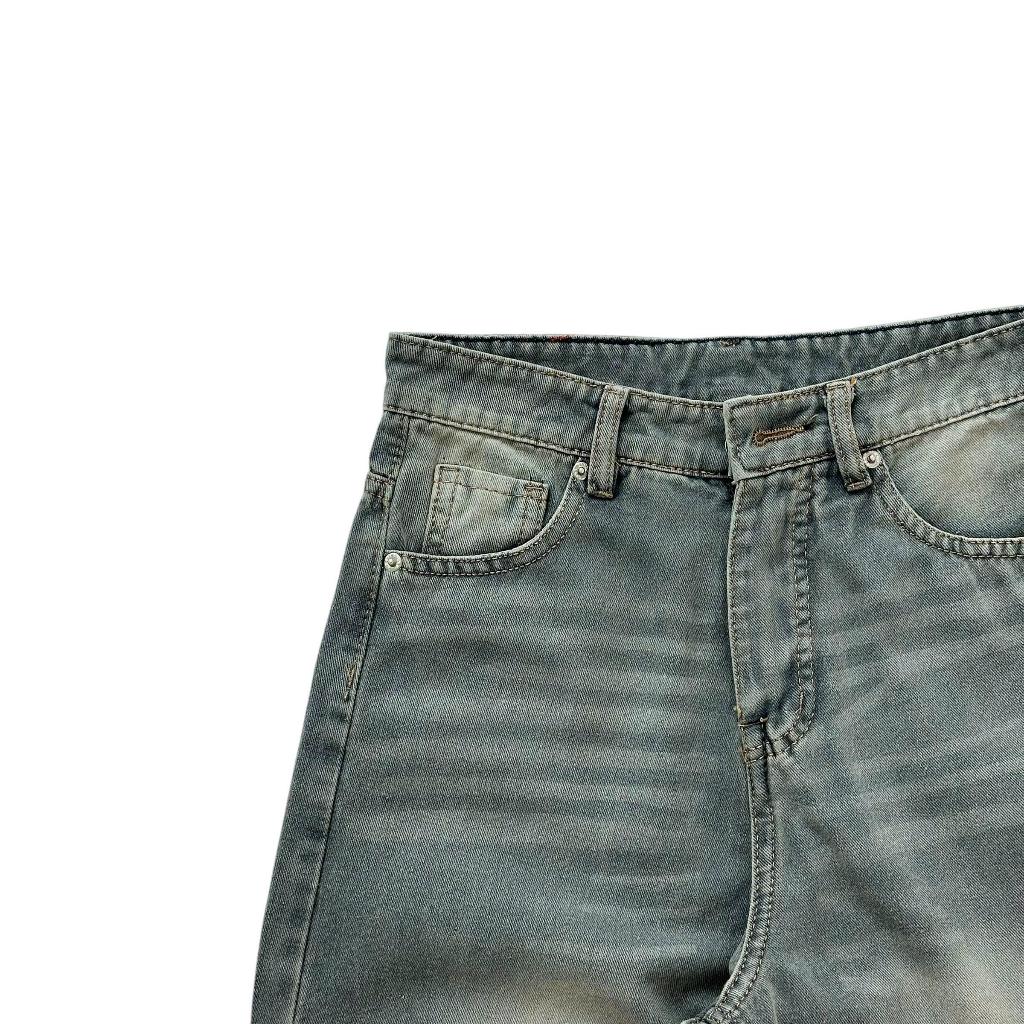 WHOSE Paint-Splatter Distressed Wide-Leg Jeans