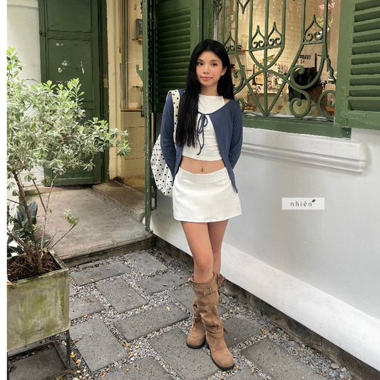 Nhien Vintage Mini Zip Tailor Skirt (Pre-order)