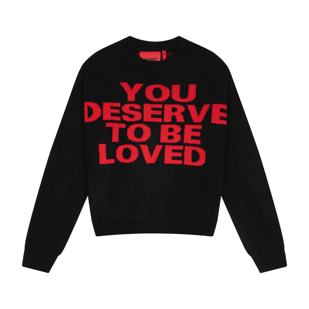 138Cknit You Deserve To Be Loved Knit Sweater