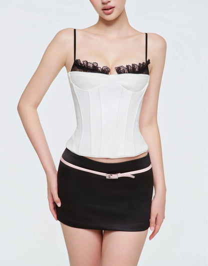 Eminist Lace Corset - Belted Mini Skirt