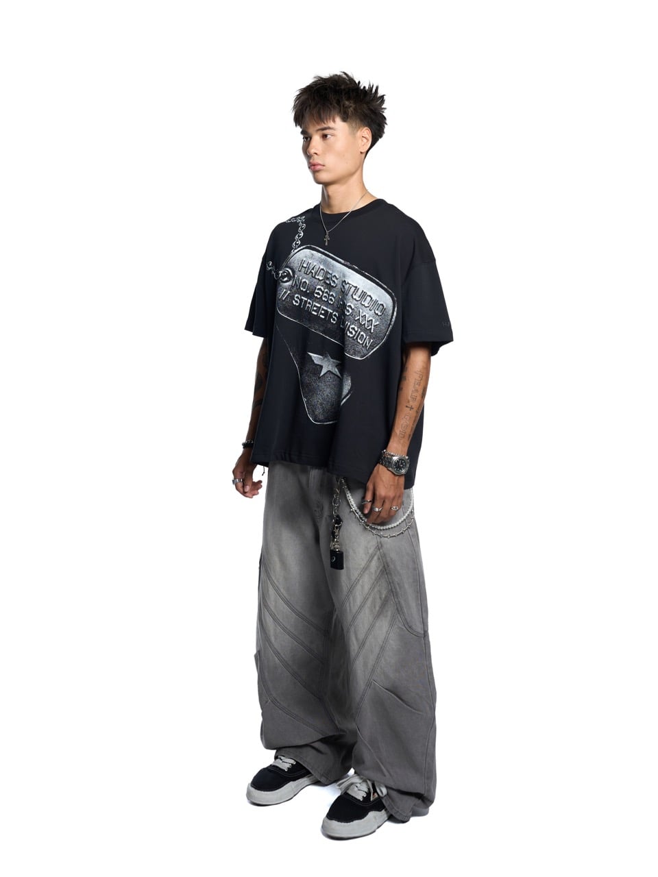 Hades Crisscross Wash Jeans