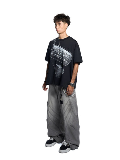 Hades Crisscross Wash Jeans