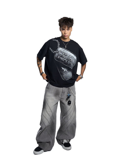 Hades Crisscross Wash Jeans