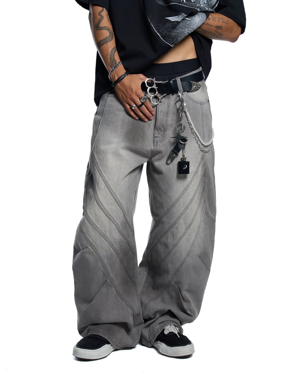 Hades Crisscross Wash Jeans