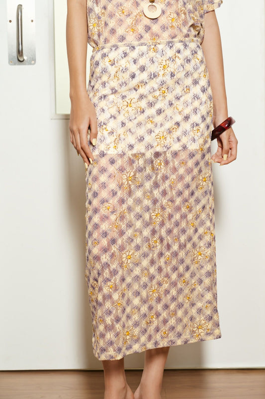 Libe Printed Lace Midi Skirt (Pre-order)