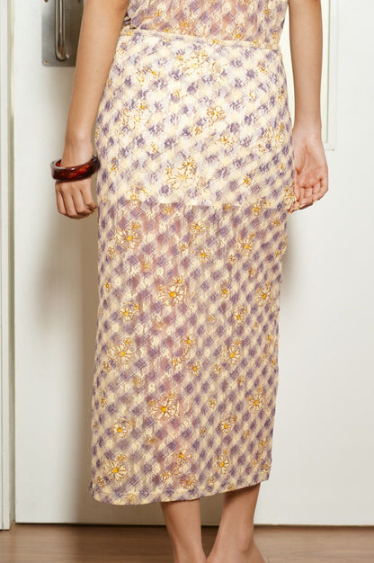 Libe Printed Lace Midi Skirt (Pre-order)
