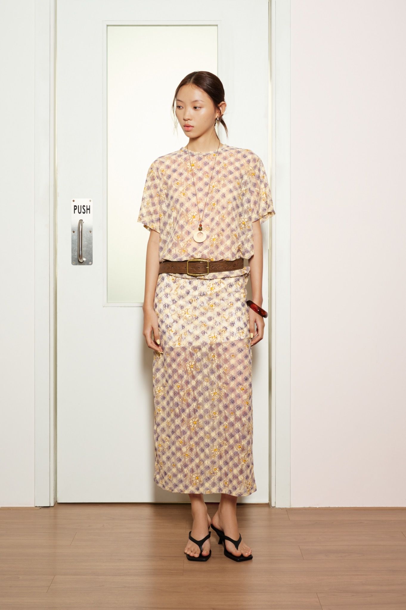 Libe Printed Lace Midi Skirt (Pre-order)