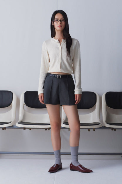 Libe Ivory Lace Trim Cardigan (Pre-order)