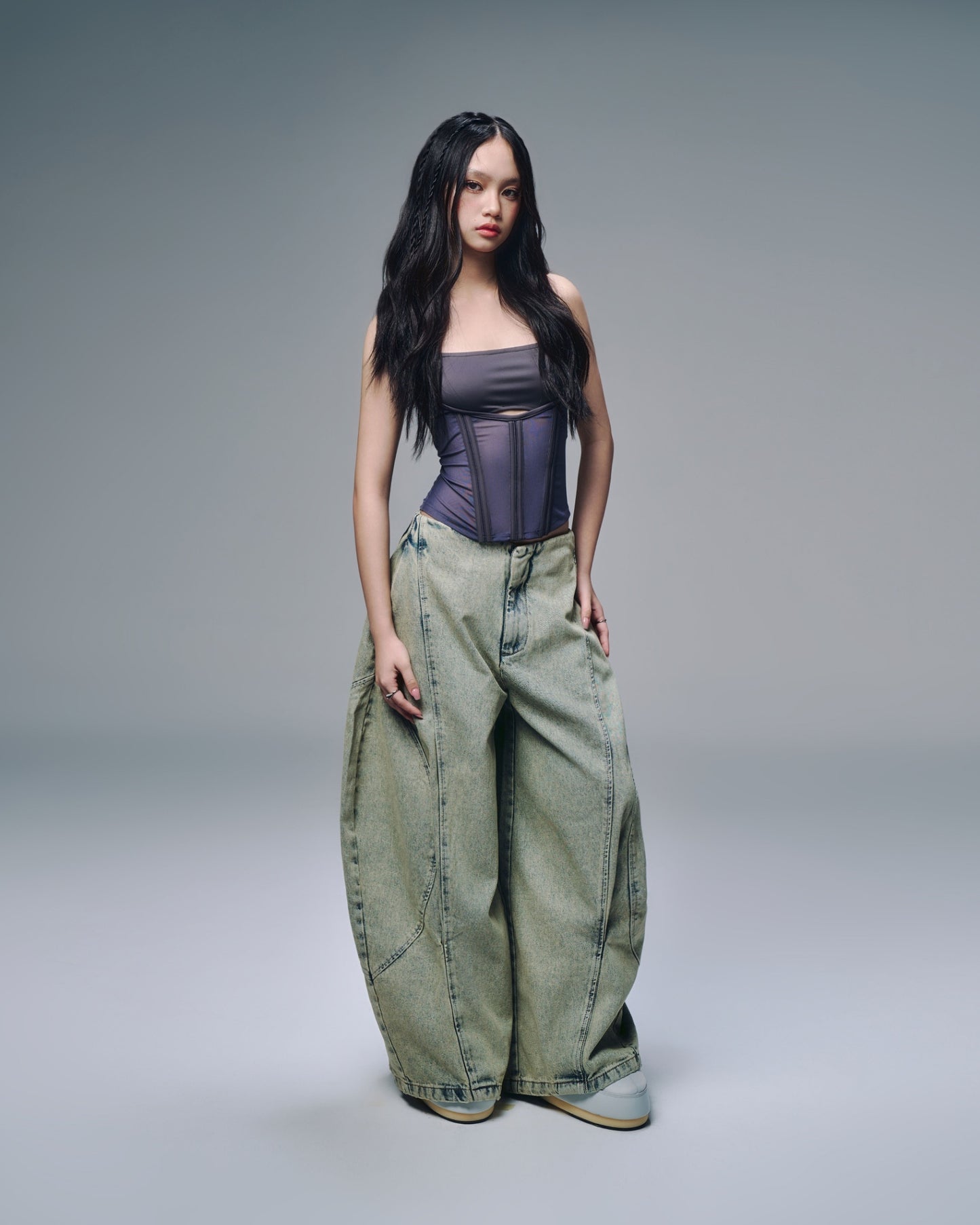 Bunny Hill Melios Mesh Top (Dark Blue)