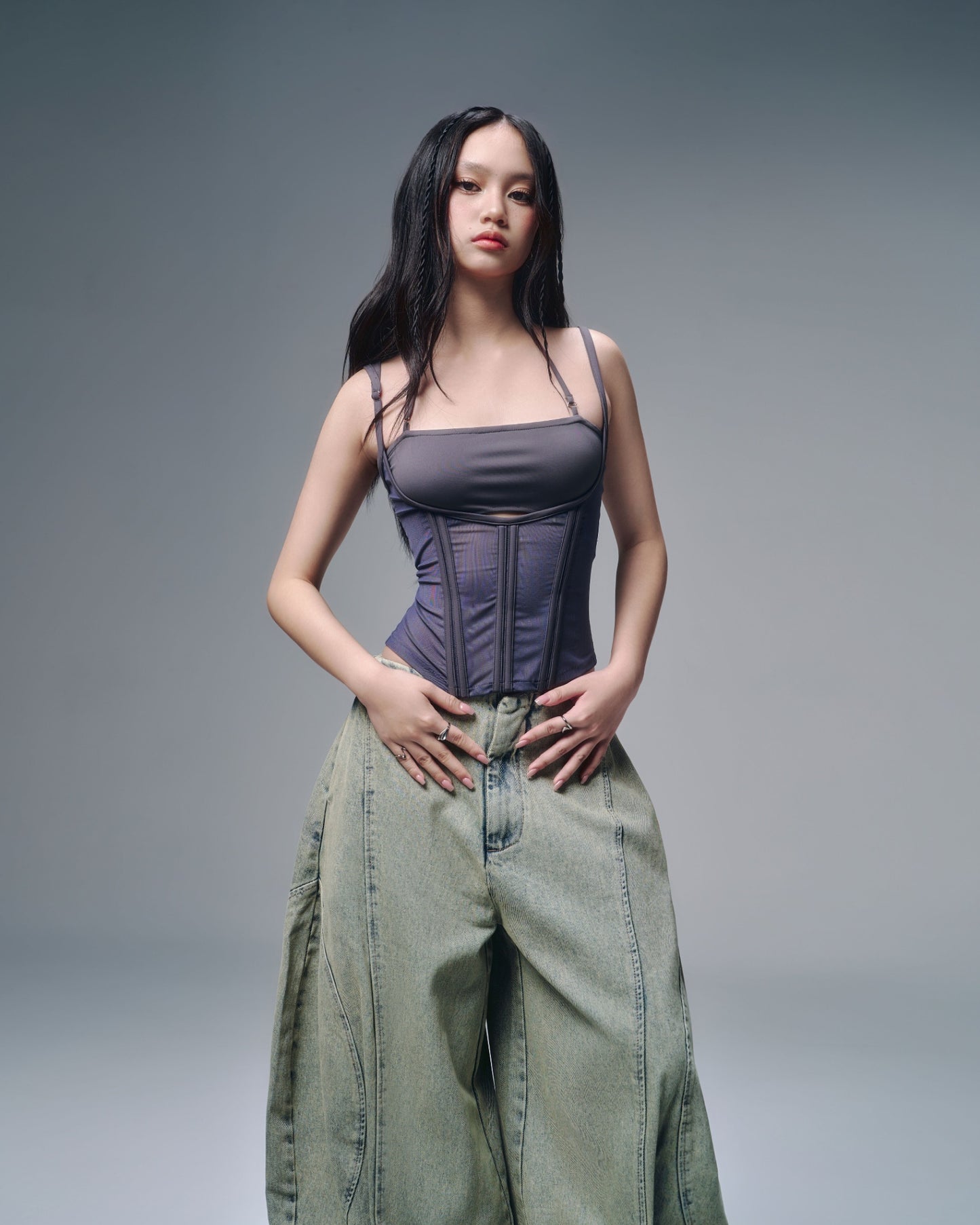 Bunny Hill Melios Mesh Top (Dark Blue)