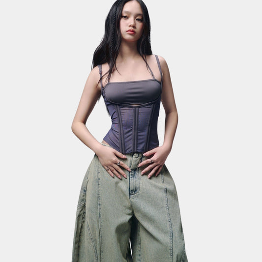 Bunny Hill Melios Mesh Top (Dark Blue)