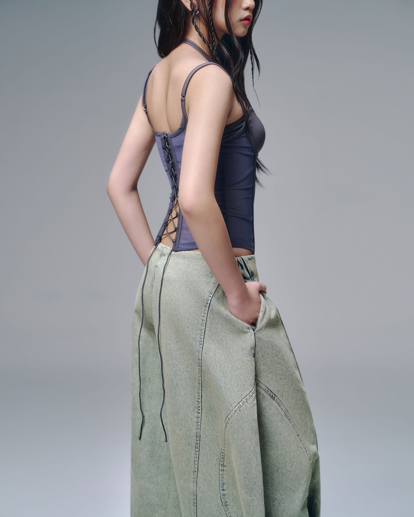 Bunny Hill Melios Mesh Top (Dark Blue)