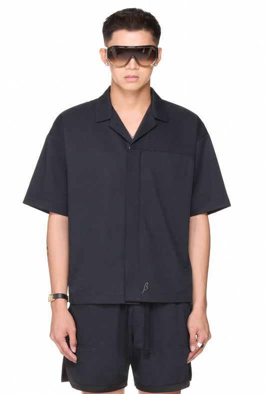 The Beuter Embroidered Button Up Shirt - Black