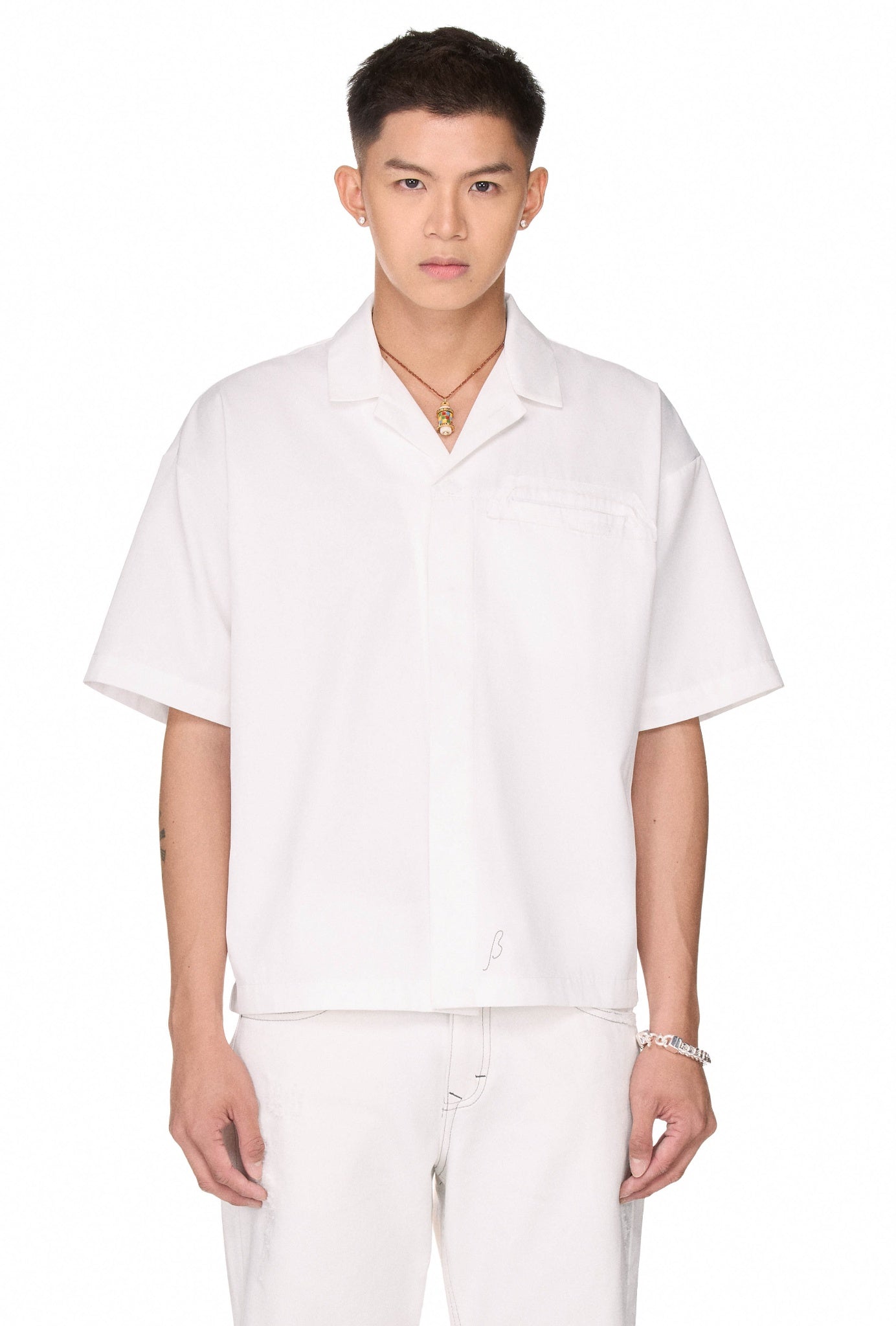 The Beuter Appliqu�� Button Up Shirt - White