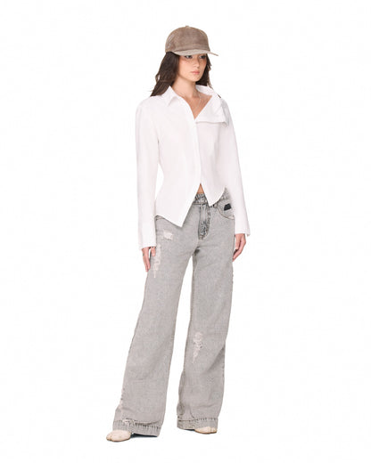 The Beuter Wmns Asymmetric Shirt - Off-White