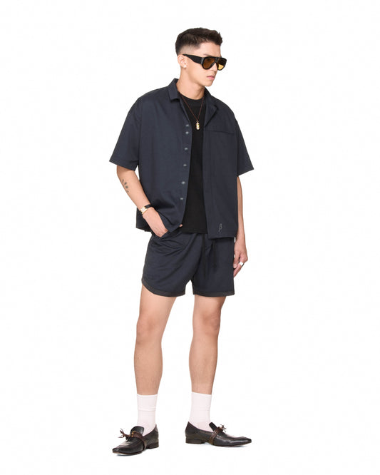 The Beuter Embroidered Button Up Shirt - Black