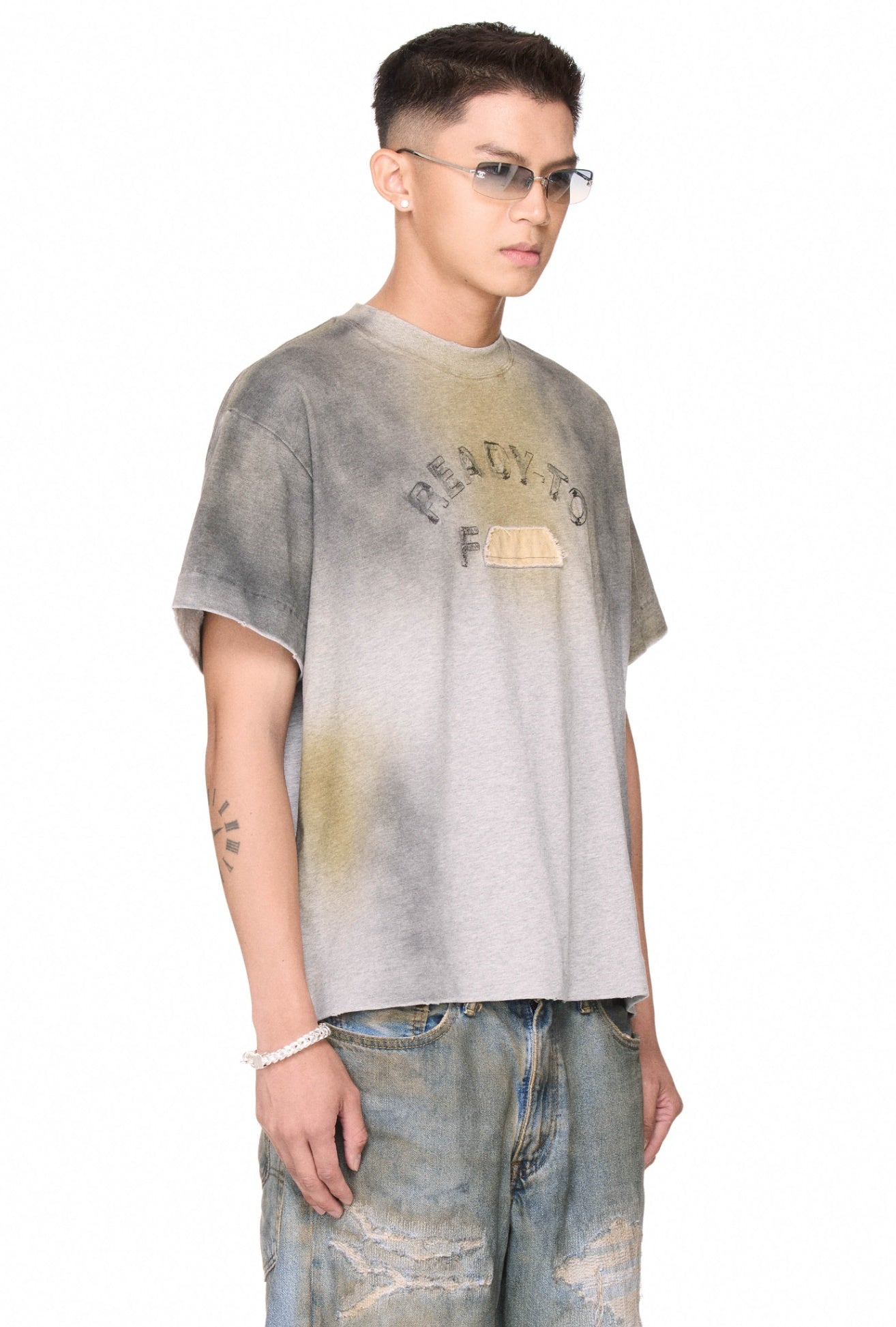 The Beuter ���Ready-To-F___��� Spray Boxy T-Shirt - Grey