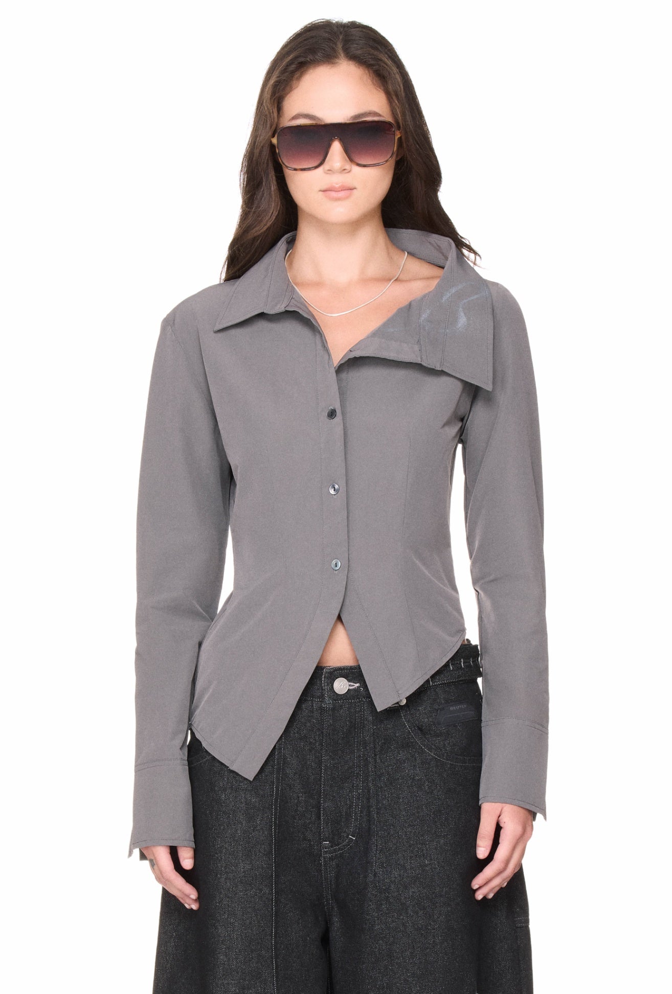 The Beuter Wmns Asymmetric Shirt - Grey