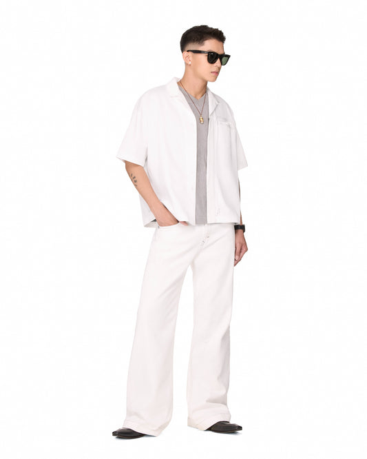 The Beuter Appliqu�� Button Up Shirt - White