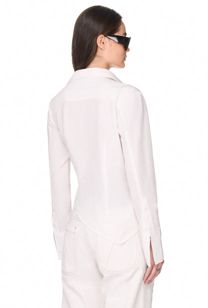 The Beuter Wmns Asymmetric Shirt - Off-White