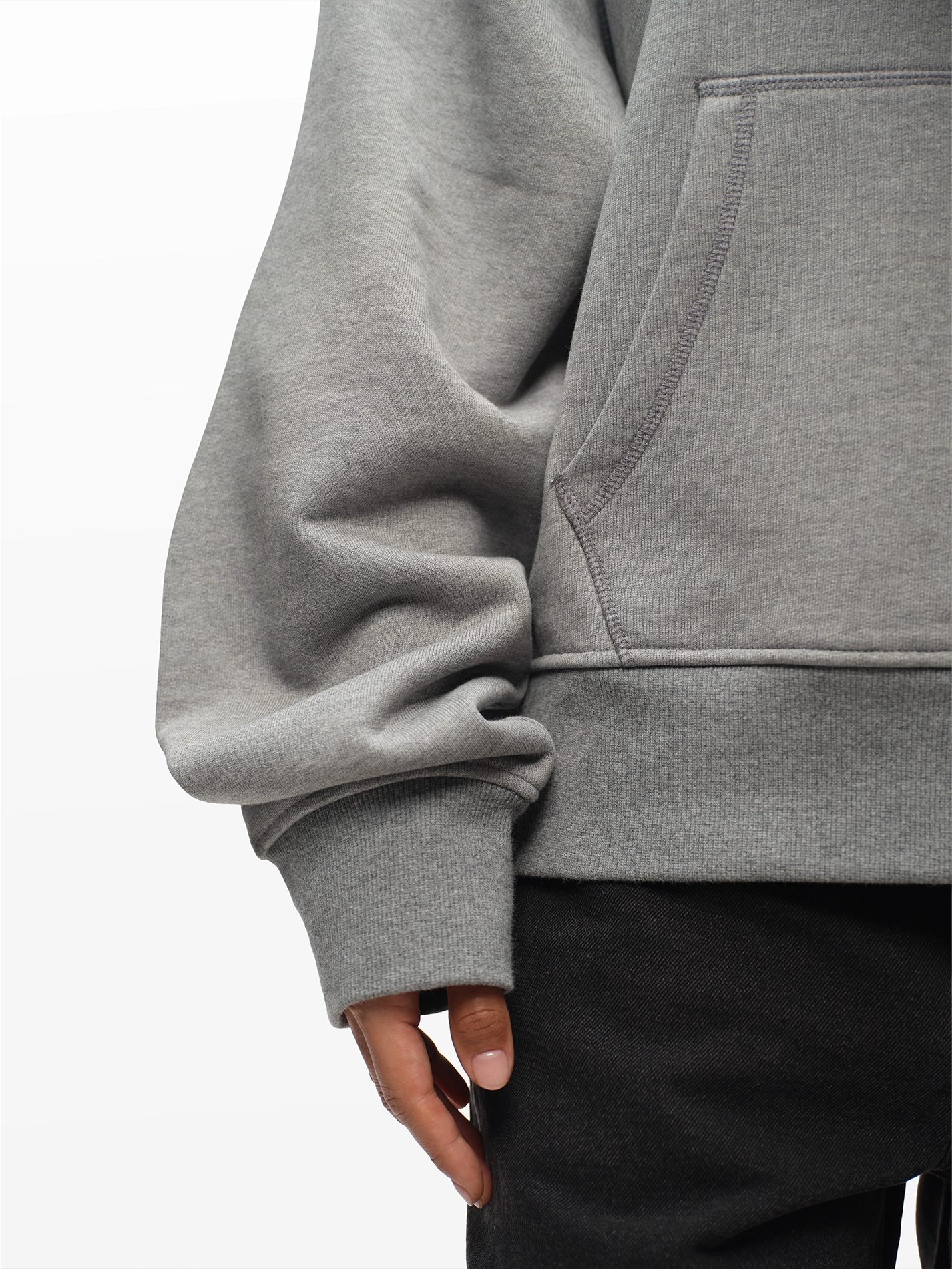 Wearetheprivate Gray Hoodie Embroidered Logo
