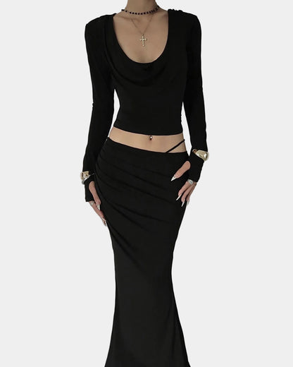 Crescent Raven Top