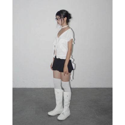 UYU.label Hikari Ruffle Top with Thin Scarf (Pre-order)