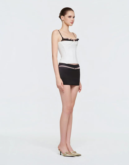 Eminist Lace Corset - Belted Mini Skirt