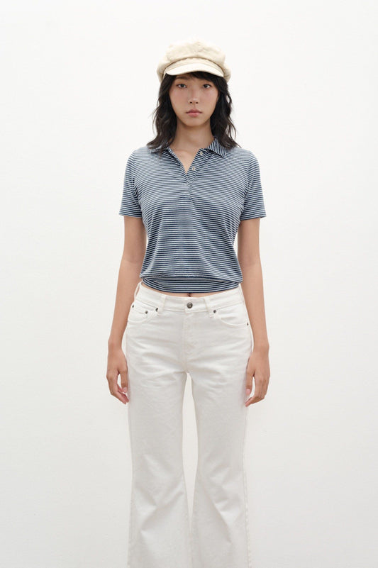 Libe Blue Striped Polo Top (Pre-order)