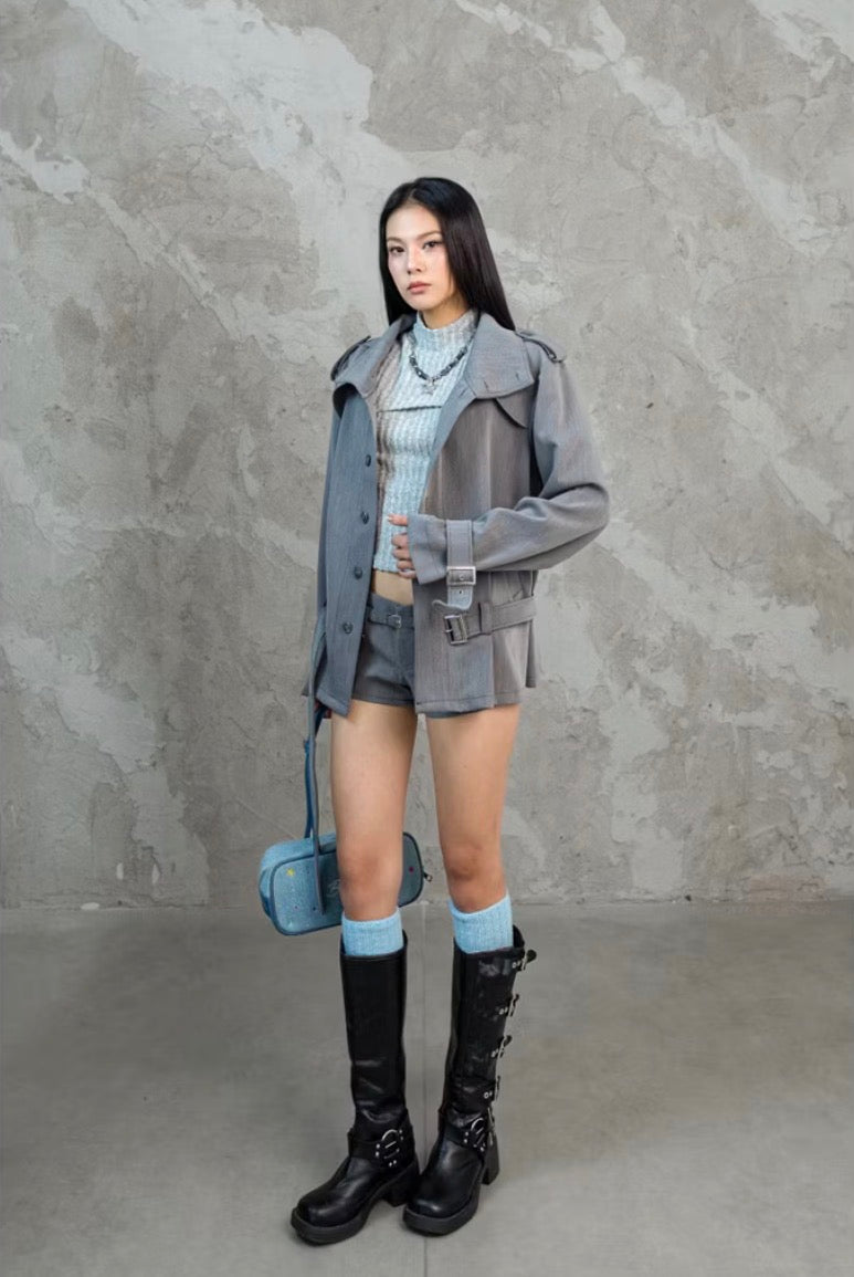Cera Trench Coat Grey