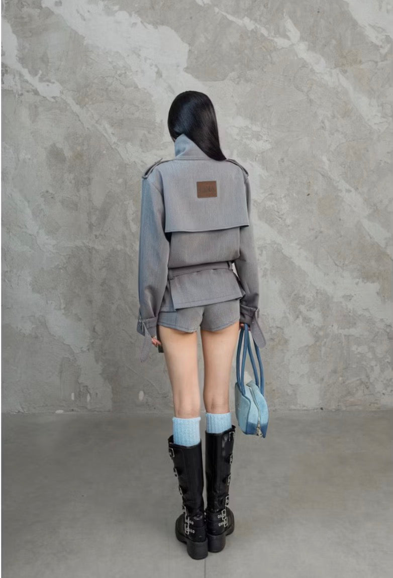 Cera Trench Coat Grey