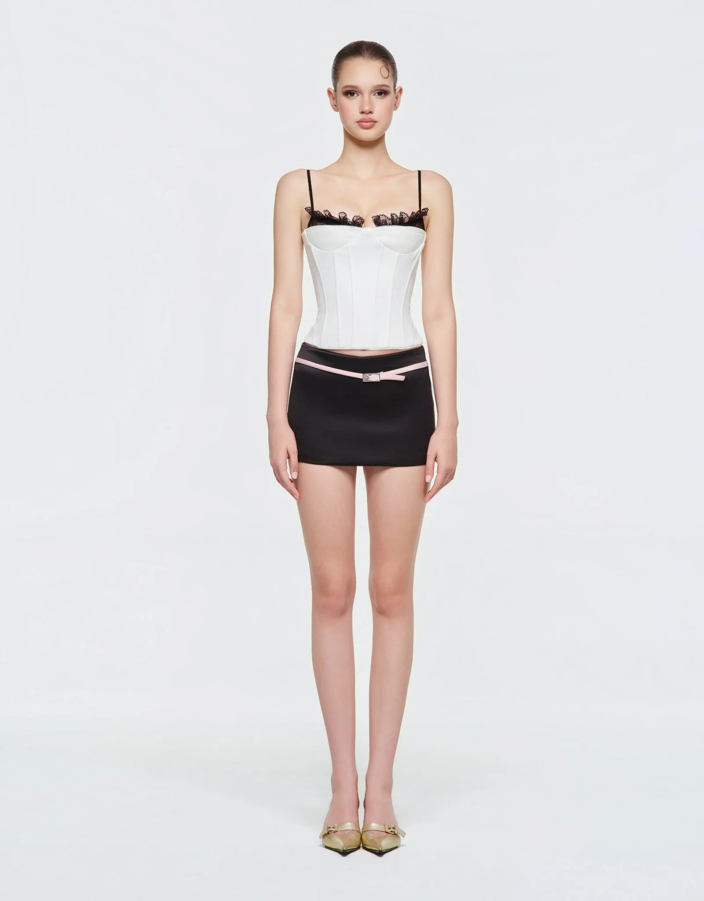 Eminist Lace Corset - Belted Mini Skirt