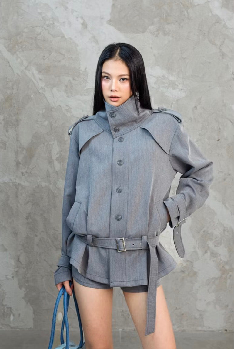 Cera Trench Coat Grey