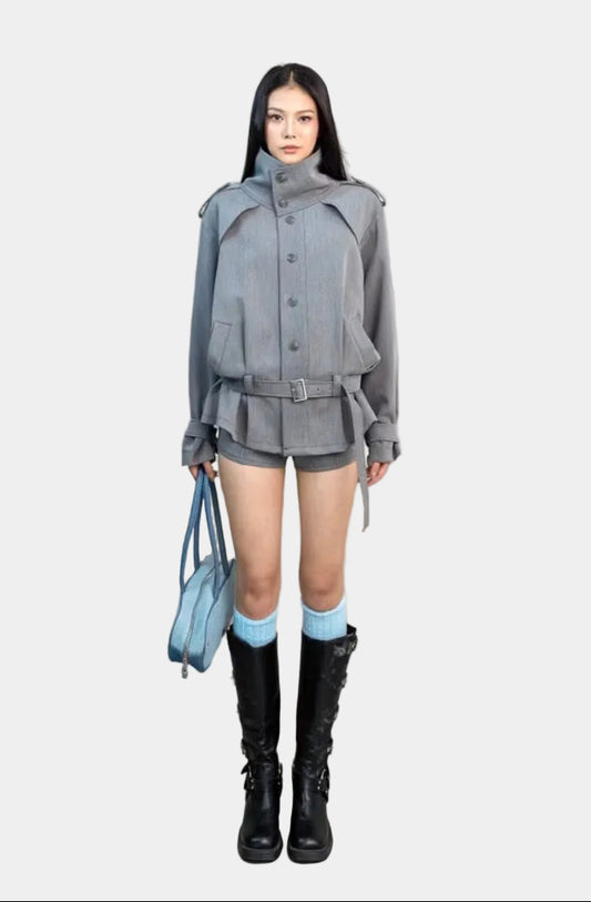 Cera Trench Coat Grey