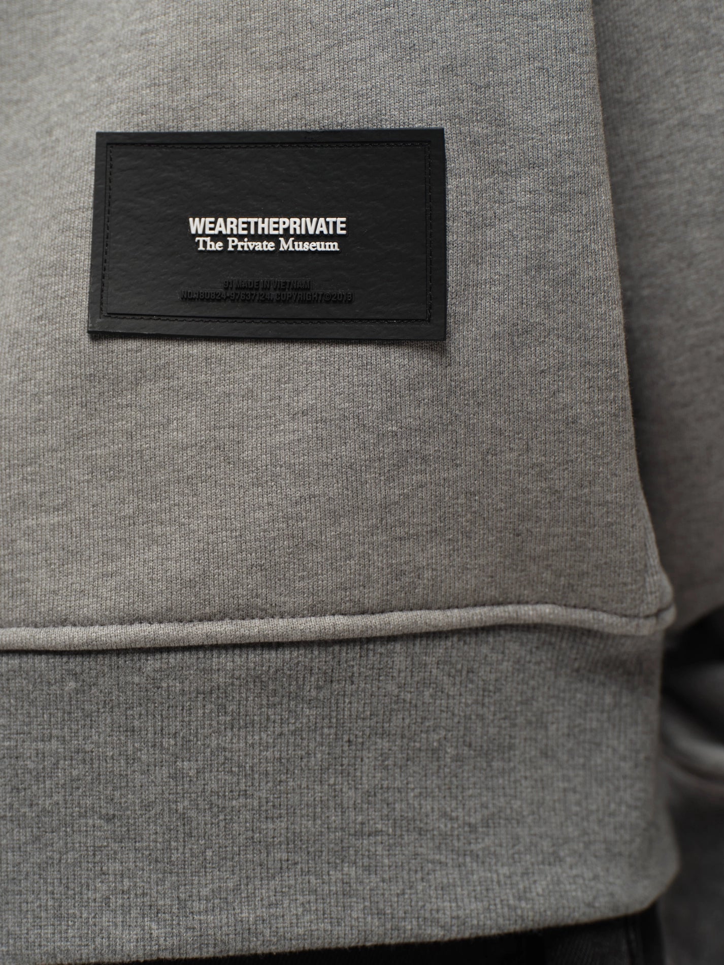 Wearetheprivate Gray Hoodie Embroidered Logo