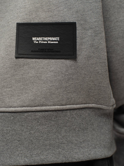 Wearetheprivate Gray Hoodie Embroidered Logo