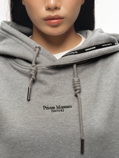 Wearetheprivate Gray Hoodie Embroidered Logo