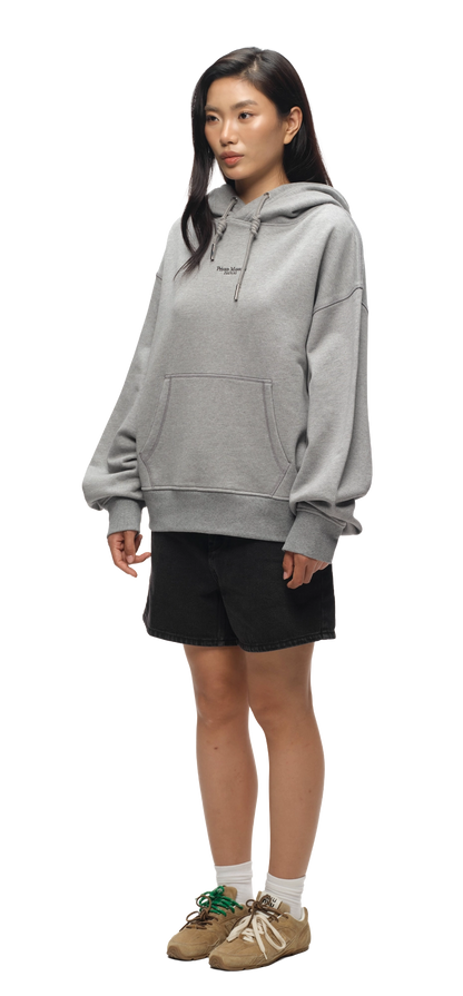 Wearetheprivate Gray Hoodie Embroidered Logo