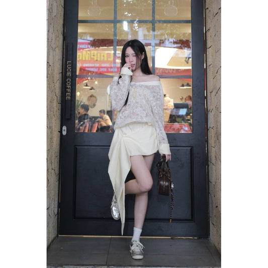 Aguja Lisa One-Shoulder Lace Dress (Pre-order)
